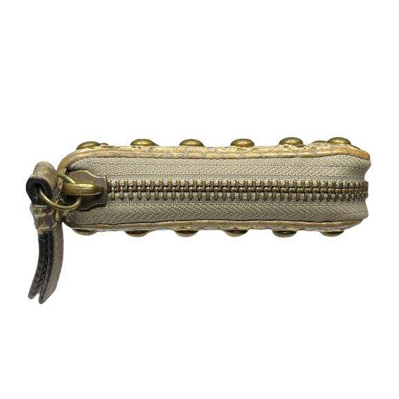 Coach Metallic Snakeprint Wallet Studs Zipper - Picture 5 of 8